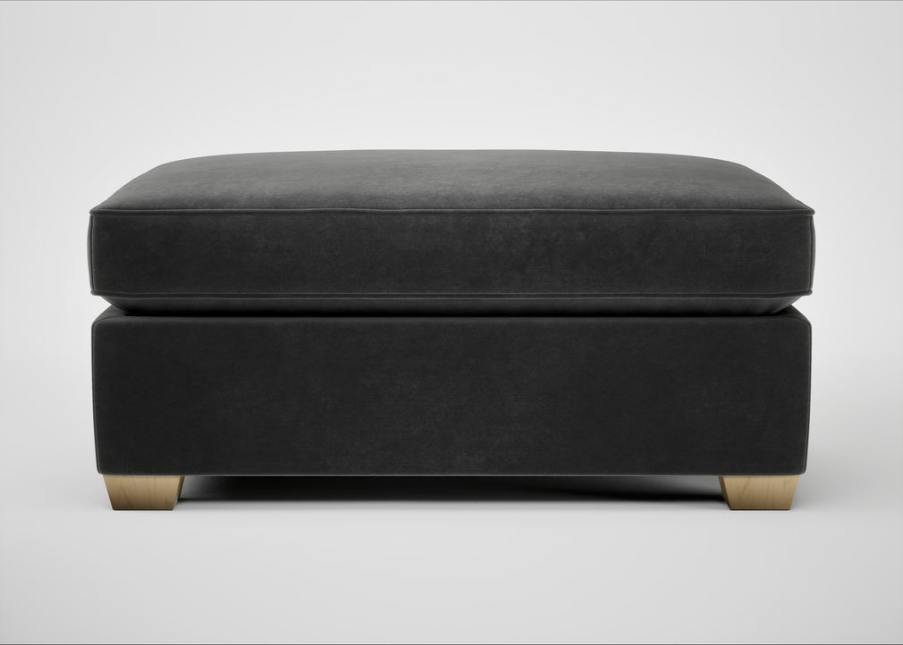 Torino Footstool Smart Luxe Velvet Nickel / Natural