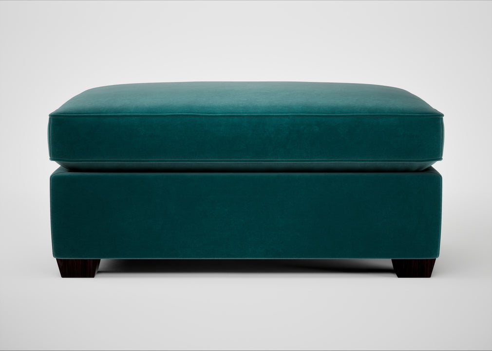 Torino Footstool Smart Luxe Velvet Ocean Green / Black