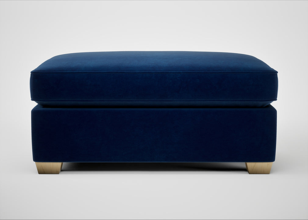 Torino Footstool Smart Velvet Dusk / Natural