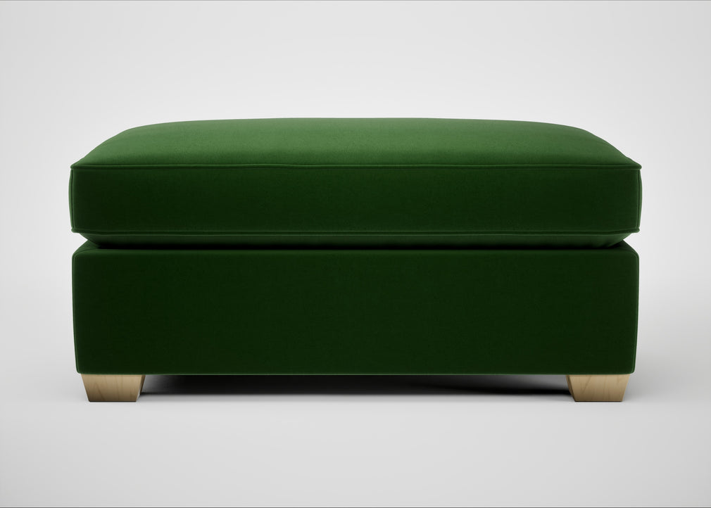 Torino Footstool Smart Velvet Forest / Natural