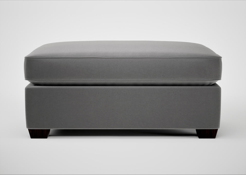 Torino Footstool Smart Velvet Mercury / Black