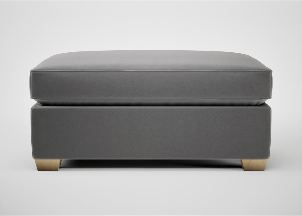 Torino Footstool Smart Velvet Mercury / Natural