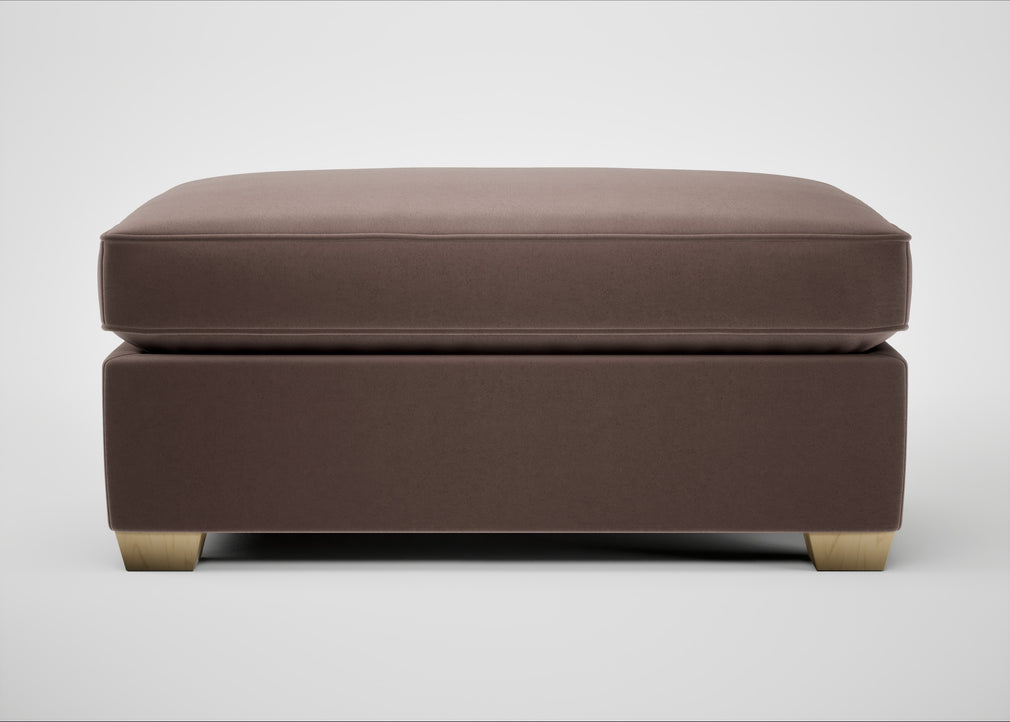 Torino Footstool Smart Velvet Mouse / Natural