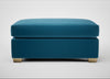 Torino Footstool Smart Velvet Ocean Blue / Natural
