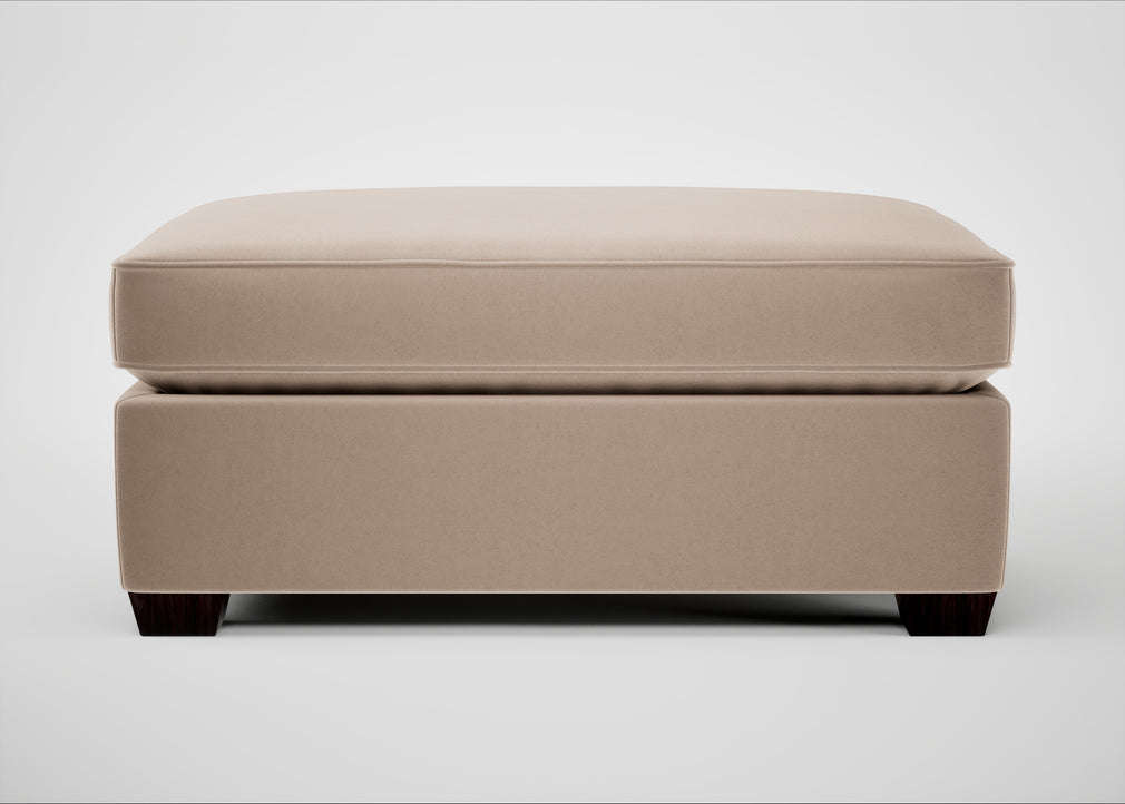 Torino Footstool Smart Velvet Pebble / Black