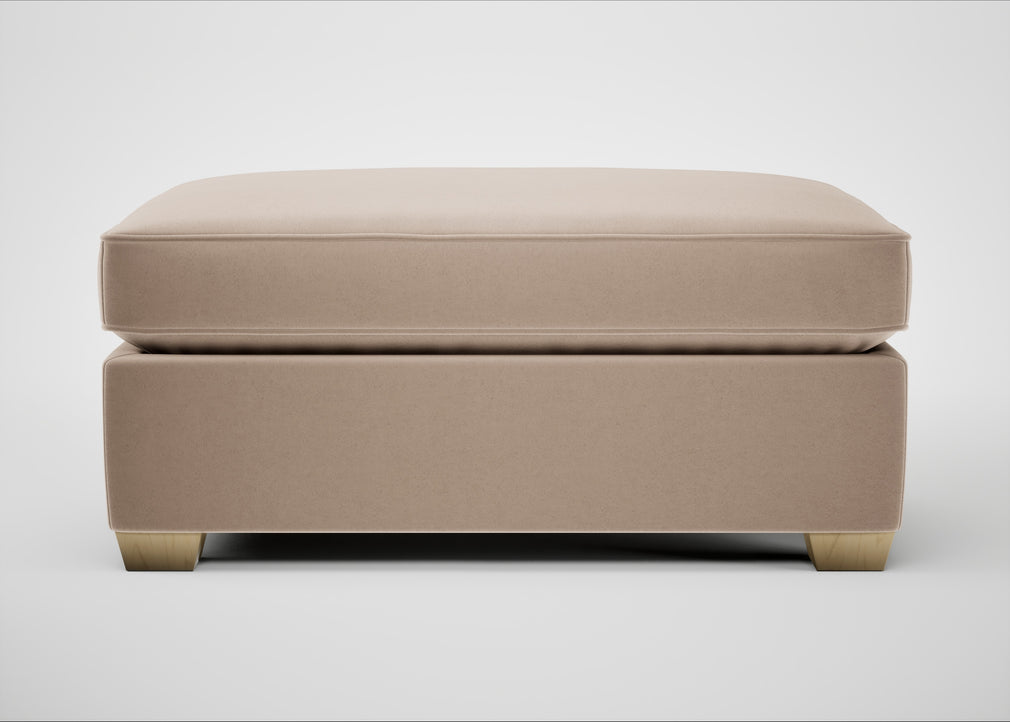 Torino Footstool Smart Velvet Pebble / Natural