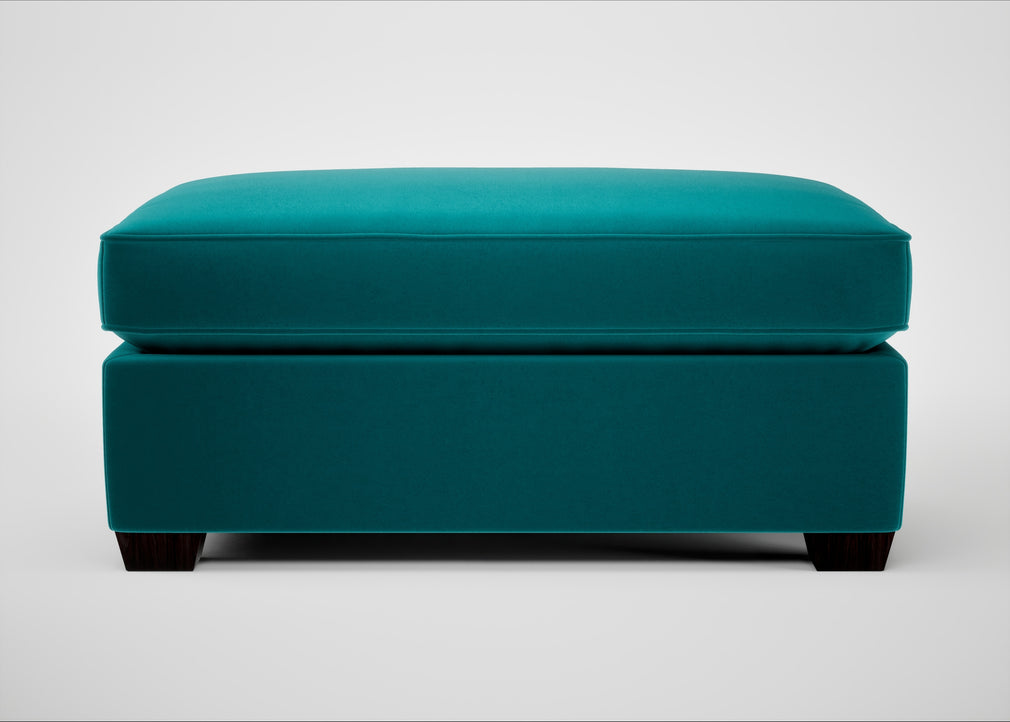 Torino Footstool Smart Velvet Petrol / Black