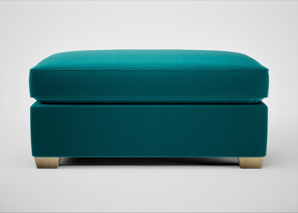 Torino Footstool Smart Velvet Petrol / Natural