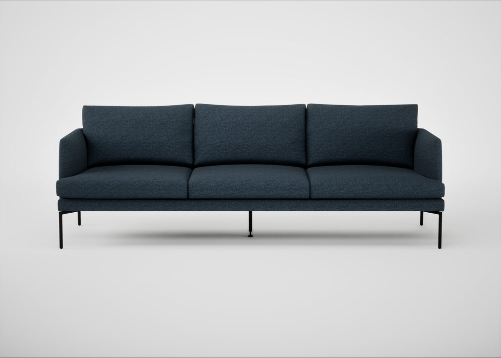 Matera 4 Seater Sofa Siena Cotton Deep Sea / Black