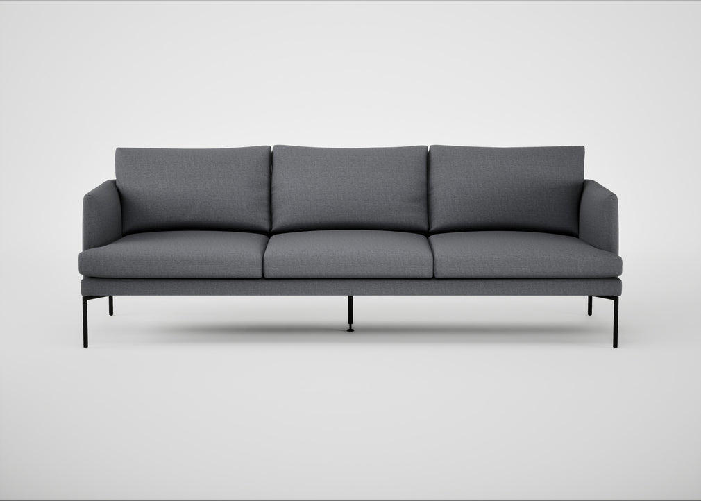 Matera 4 Seater Sofa Siena Cotton Shale Grey / Black