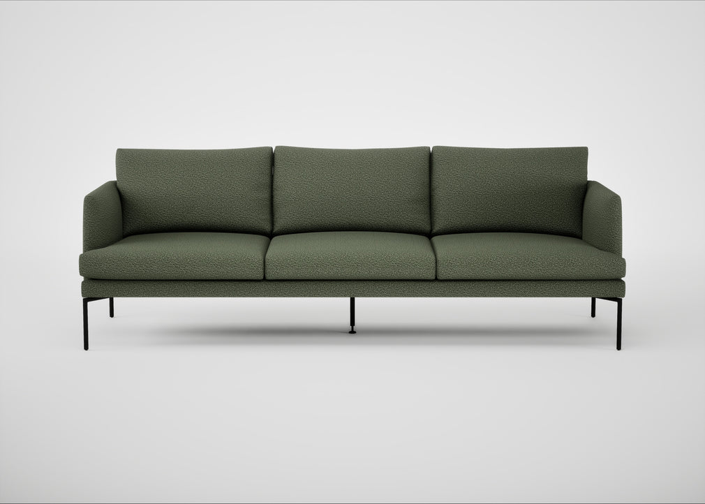 Matera 4 Seater Sofa Loop Boucle Forest / Black