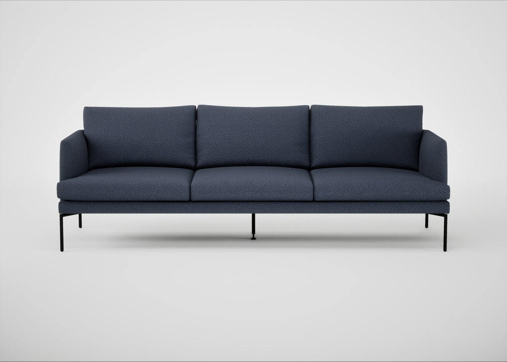 Matera 4 Seater Sofa Loop Boucle Navy / Black
