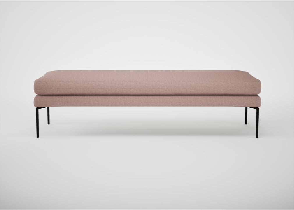 Matera Bench Siena Cotton Dusky Pink / Black / 160cm