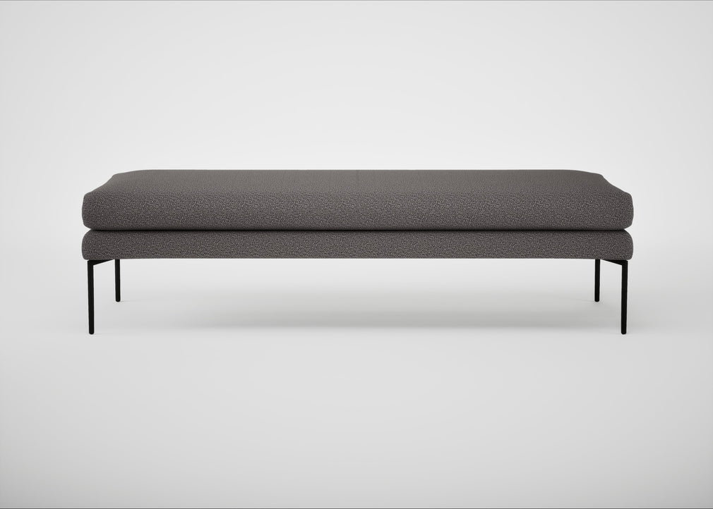 Matera Bench Loop Boucle Granite / Black / 160cm