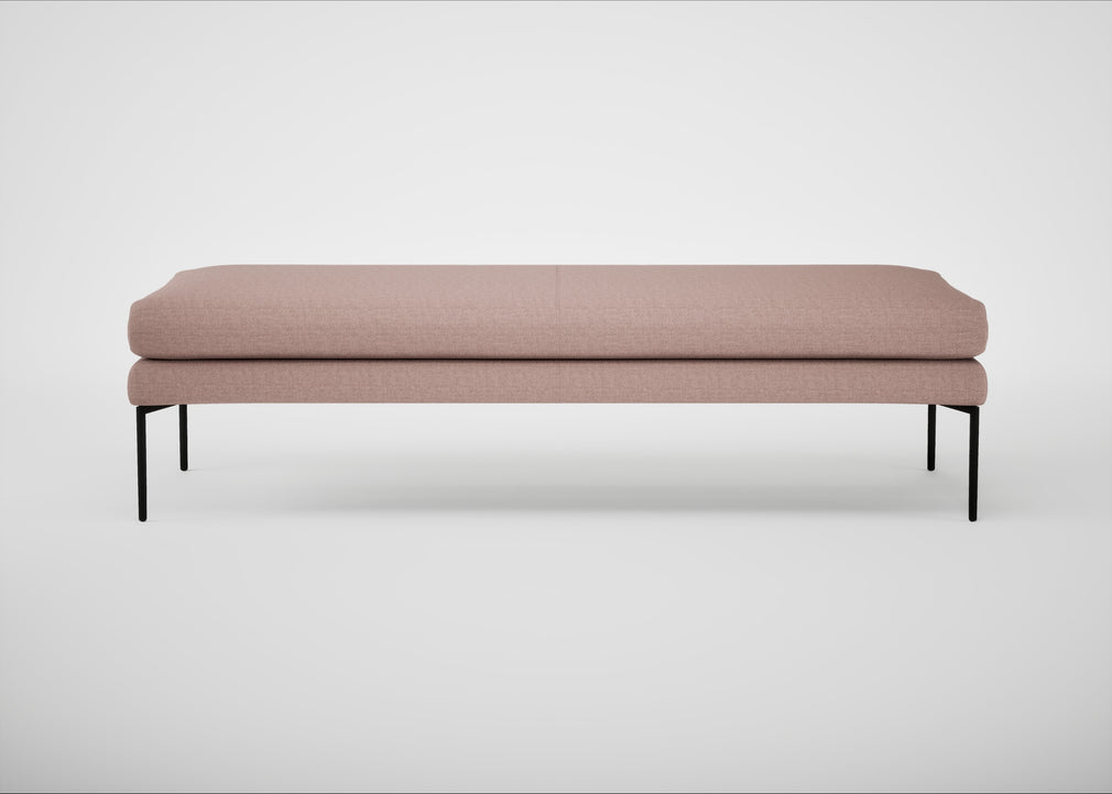 Matera Bench Siena Cotton Dusky Pink / Black / 180cm