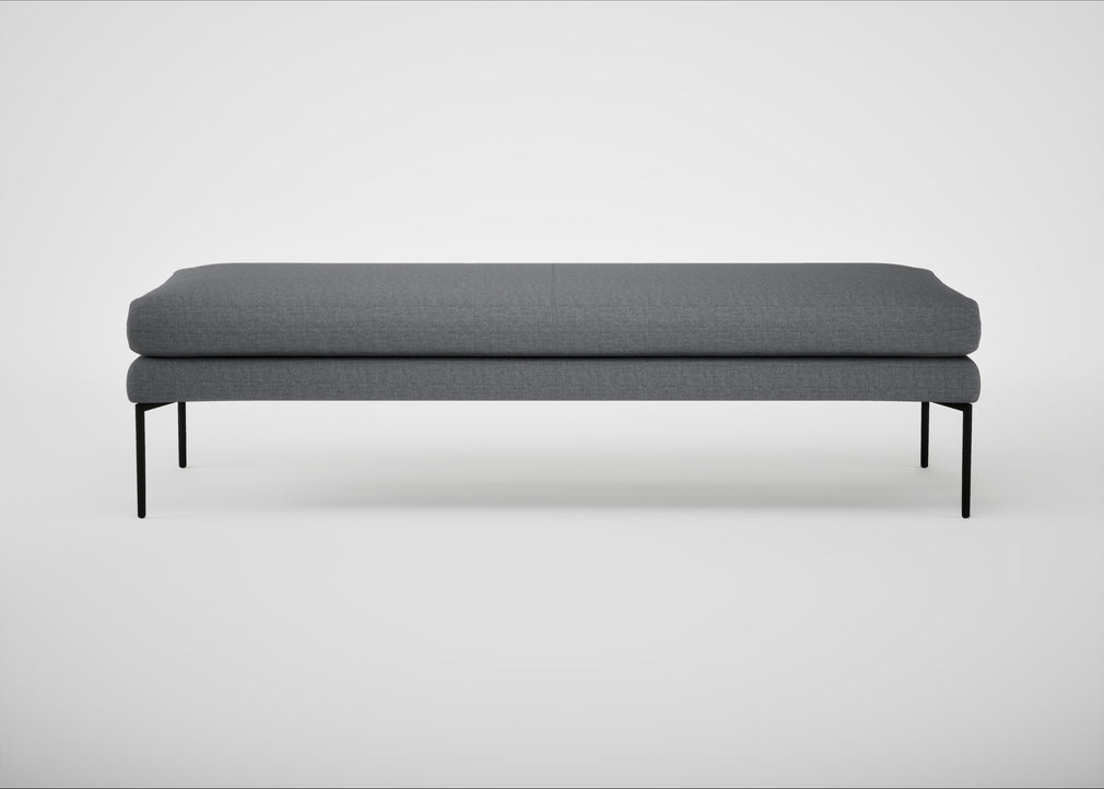 Matera Bench Siena Cotton Shale Grey / Black / 180cm