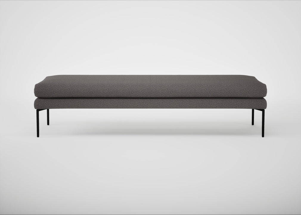 Matera Bench Loop Boucle Granite / Black / 180cm
