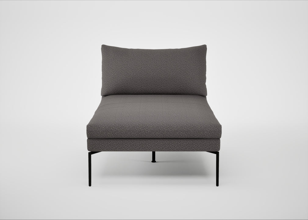 Matera Chaise Lounge Loop Boucle Granite / Black