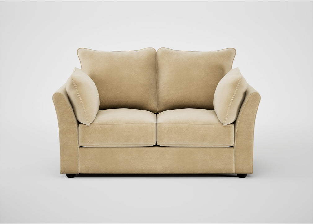 Tailor 2 Seater Sofa Smart Luxe Velvet Biscuit / Black