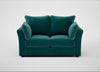 Tailor 2 Seater Sofa Smart Luxe Velvet Ocean Green / Black