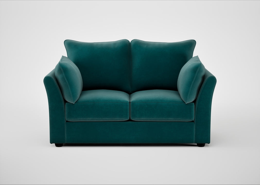 Tailor 2 Seater Sofa Smart Luxe Velvet Ocean Green / Black