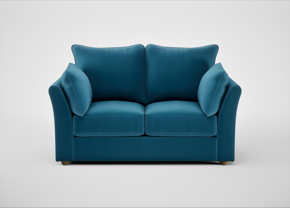 Tailor 2 Seater Sofa Smart Velvet Ocean Blue / Natural