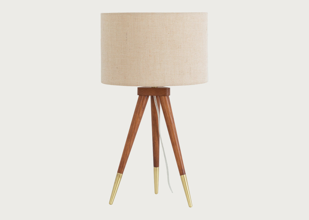 Hawkins Tripod Table Lamp Walnut Finish