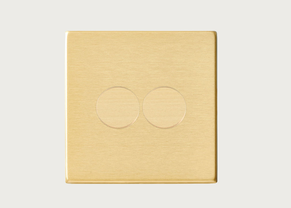 Double LED Dimmer Switch Satin Brass