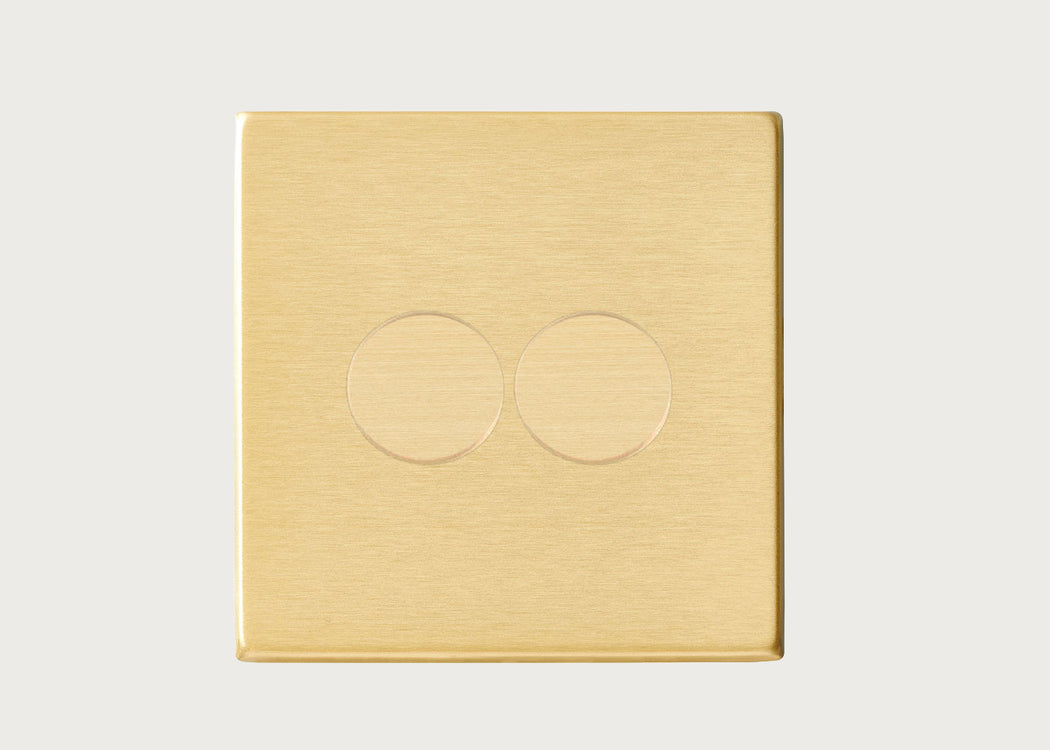 Double LED Dimmer Switch Satin Brass