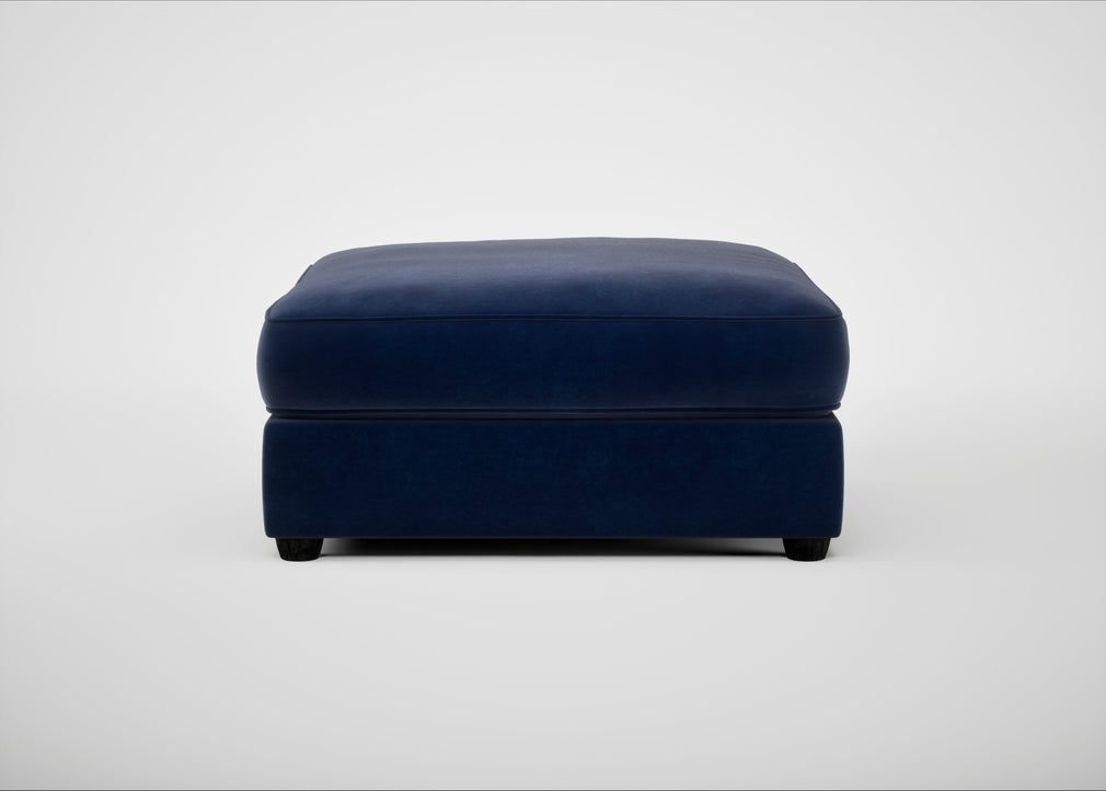 Tailor Square Footstool Smart Luxe Velvet Midnight / Black
