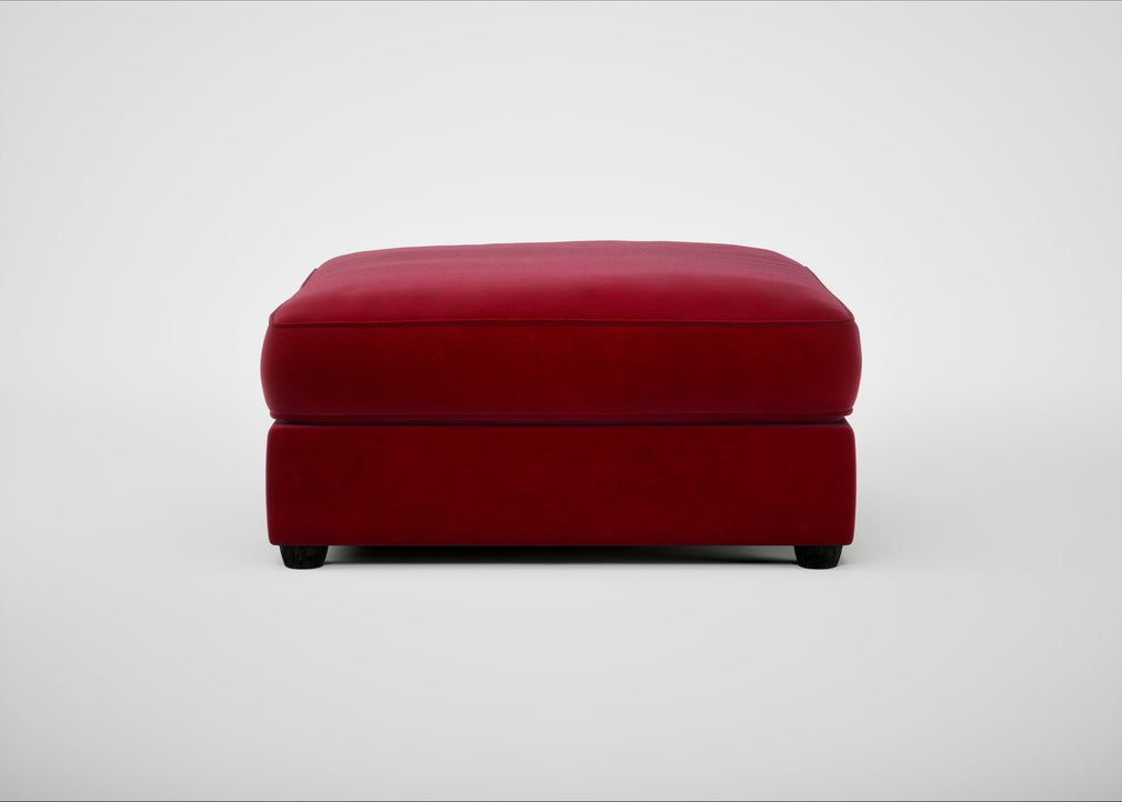 Tailor Square Footstool Smart Luxe Velvet Mulberry / Black
