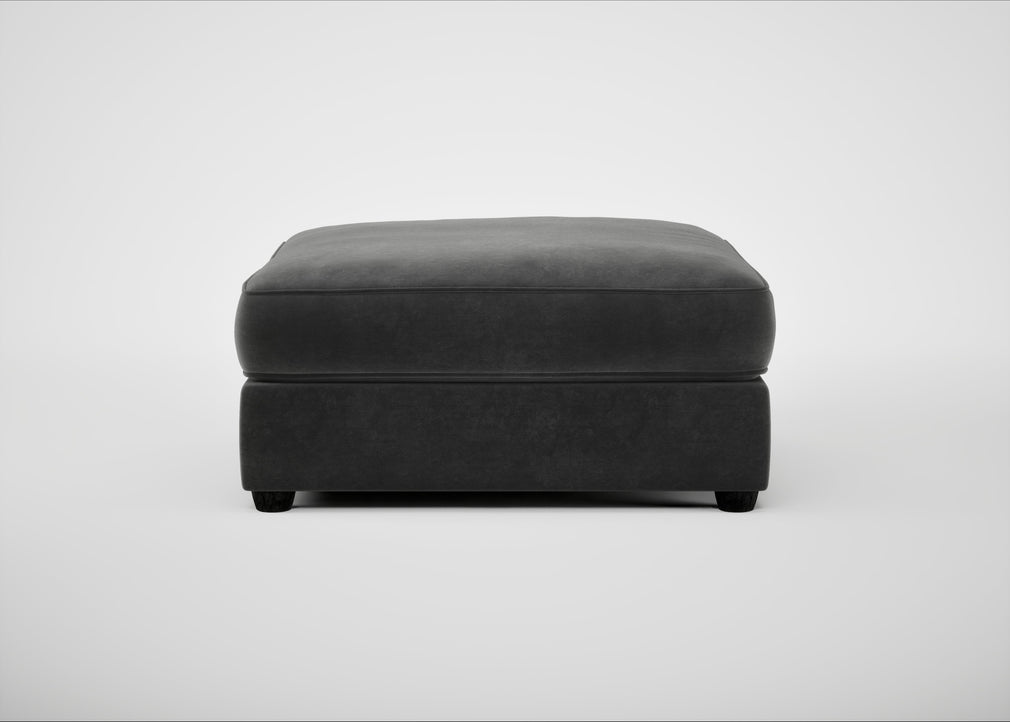 Tailor Square Footstool Smart Luxe Velvet Nickel / Black