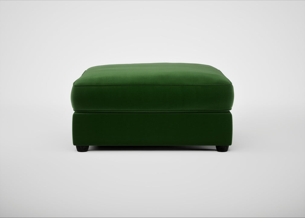 Tailor Square Footstool Smart Velvet Forest / Black