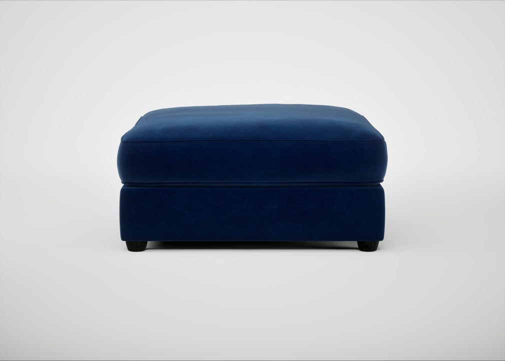 Tailor Square Footstool Smart Velvet Dusk / Black