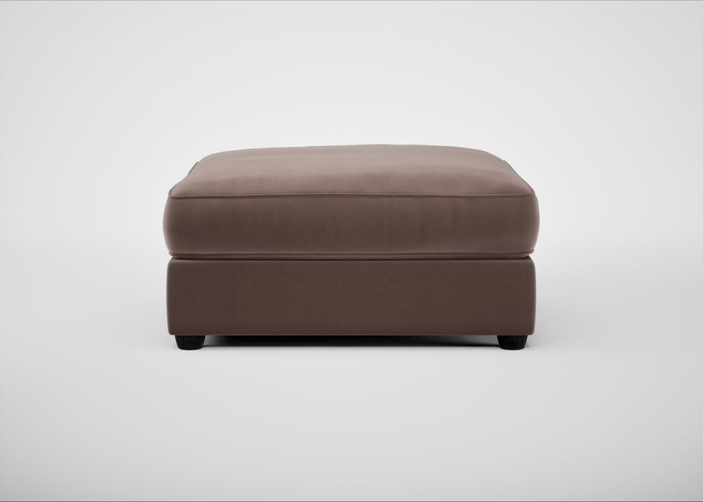 Tailor Square Footstool Smart Velvet Mouse / Black
