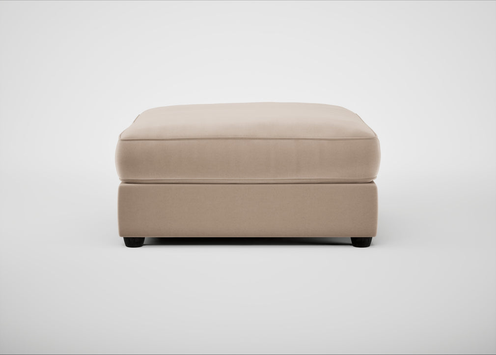 Tailor Square Footstool Smart Velvet Pebble / Black
