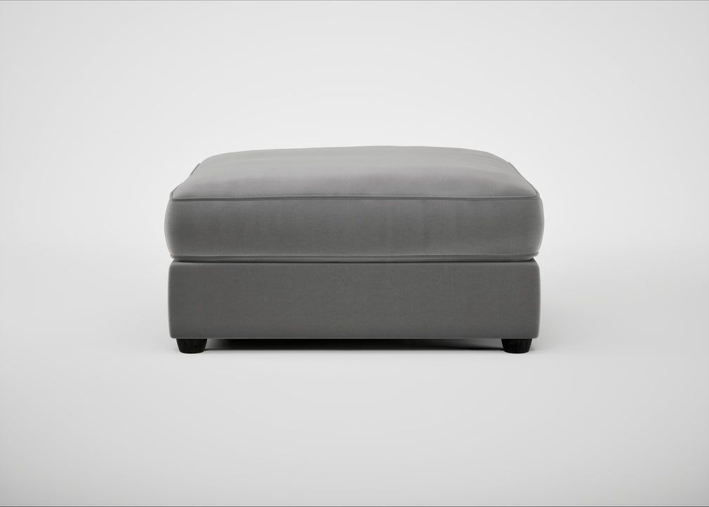 Tailor Square Footstool Smart Velvet Mercury / Black