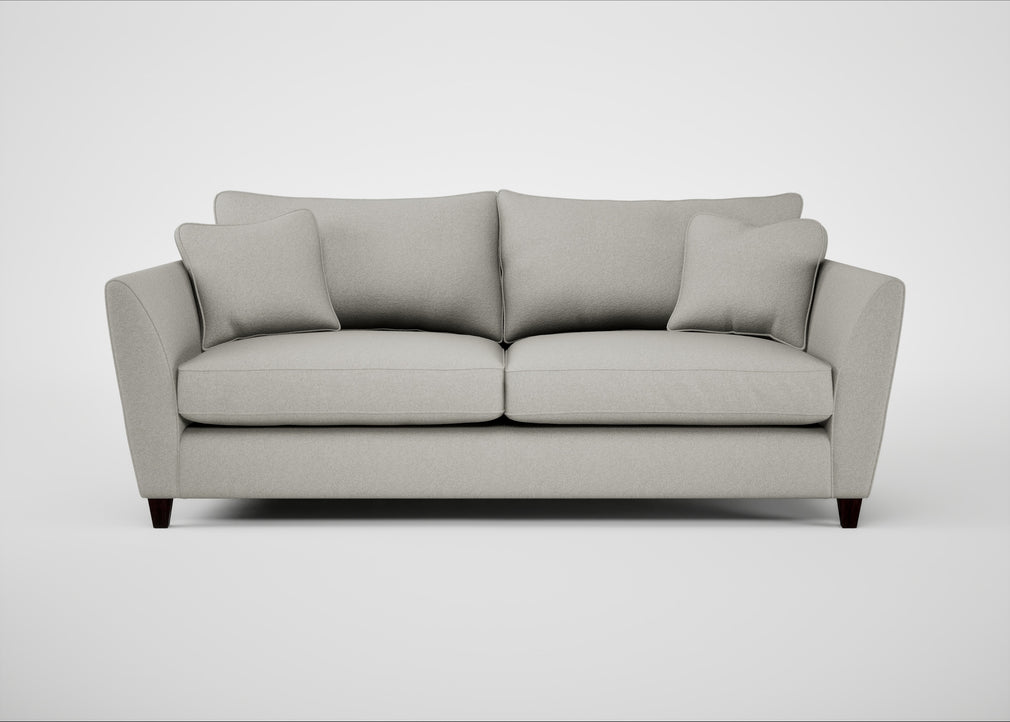 Torino 4 Seater Sofa Melton Wool Limestone / Black