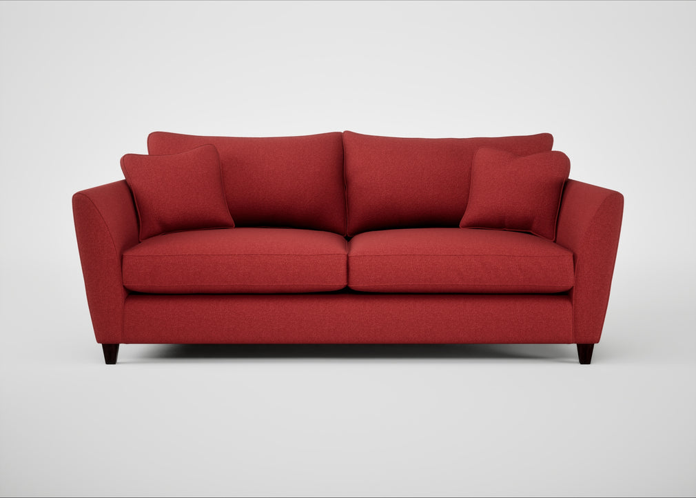 Torino 4 Seater Sofa Melton Wool Red Oxide / Black