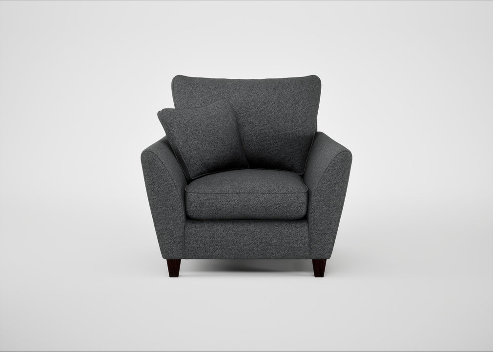 Torino Armchair Melton Wool Granite / Black