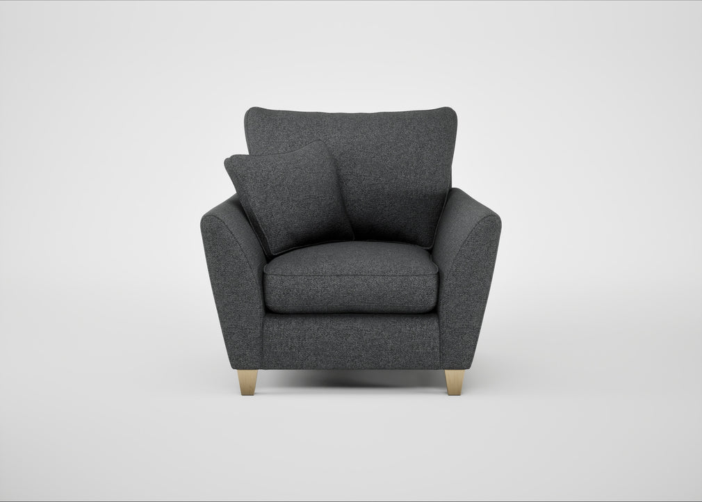 Torino Armchair Melton Wool Granite / Natural
