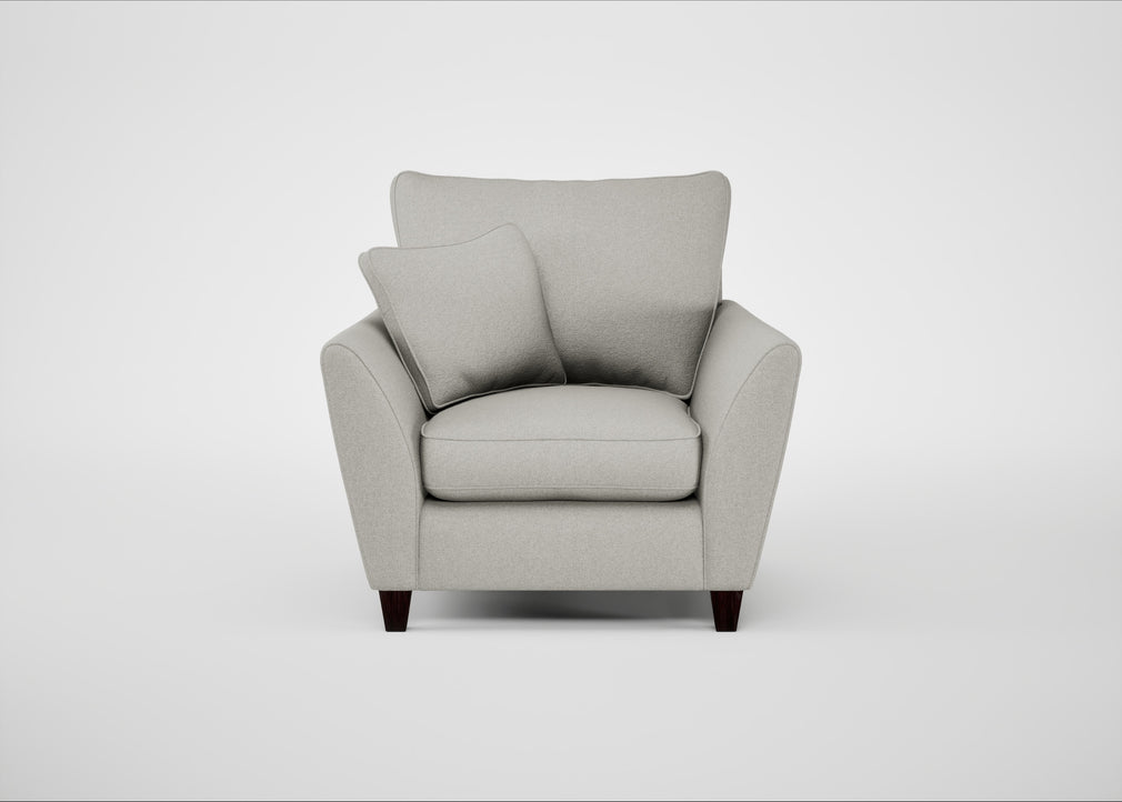 Torino Armchair Melton Wool Limestone / Black