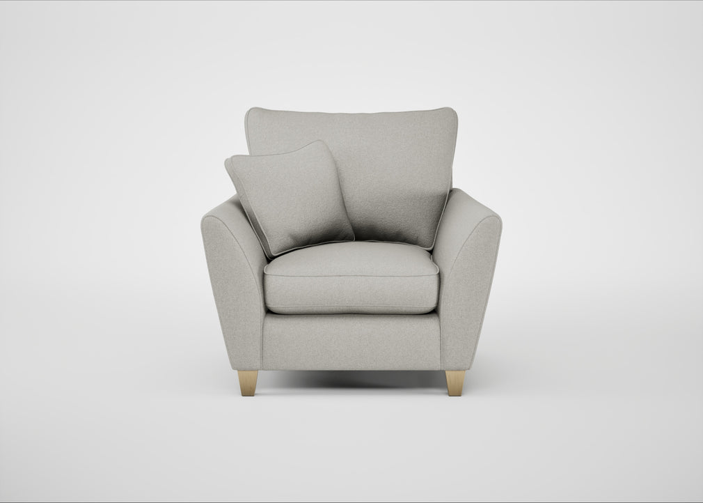 Torino Armchair Melton Wool Limestone / Natural