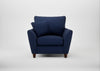 Torino Armchair Melton Wool New Navy / Walnut Stained