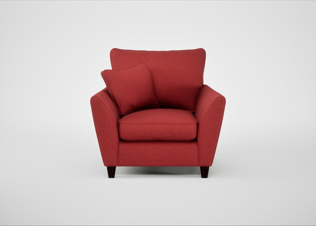 Torino Armchair Melton Wool Red Oxide / Black