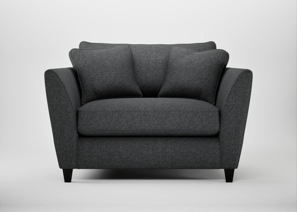 Torino Loveseat Melton Wool Granite / Black