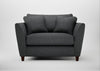 Torino Loveseat Melton Wool Granite / Walnut Stained