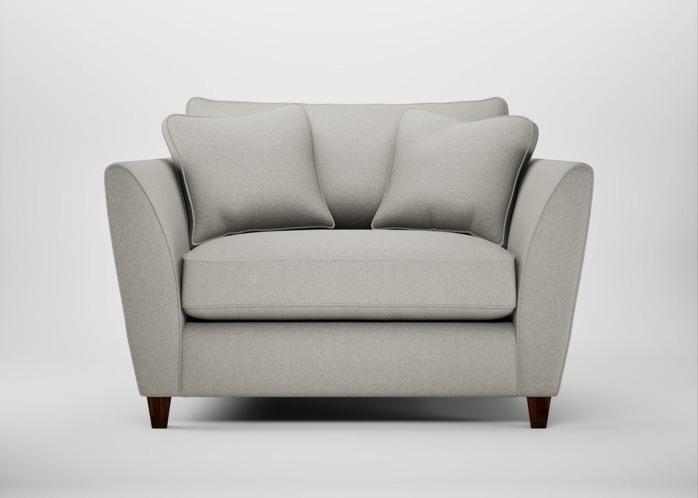 Torino Loveseat Melton Wool Limestone / Walnut Stained
