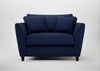 Torino Loveseat Melton Wool New Navy / Walnut Stained