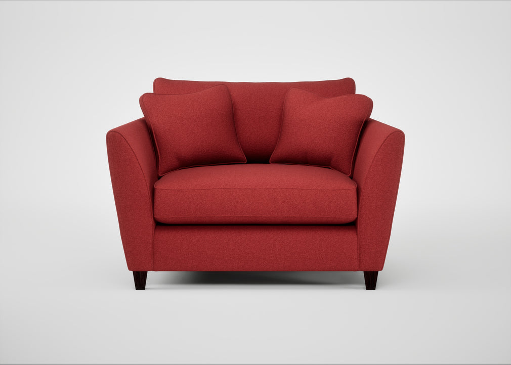 Torino Loveseat Melton Wool Red Oxide / Black